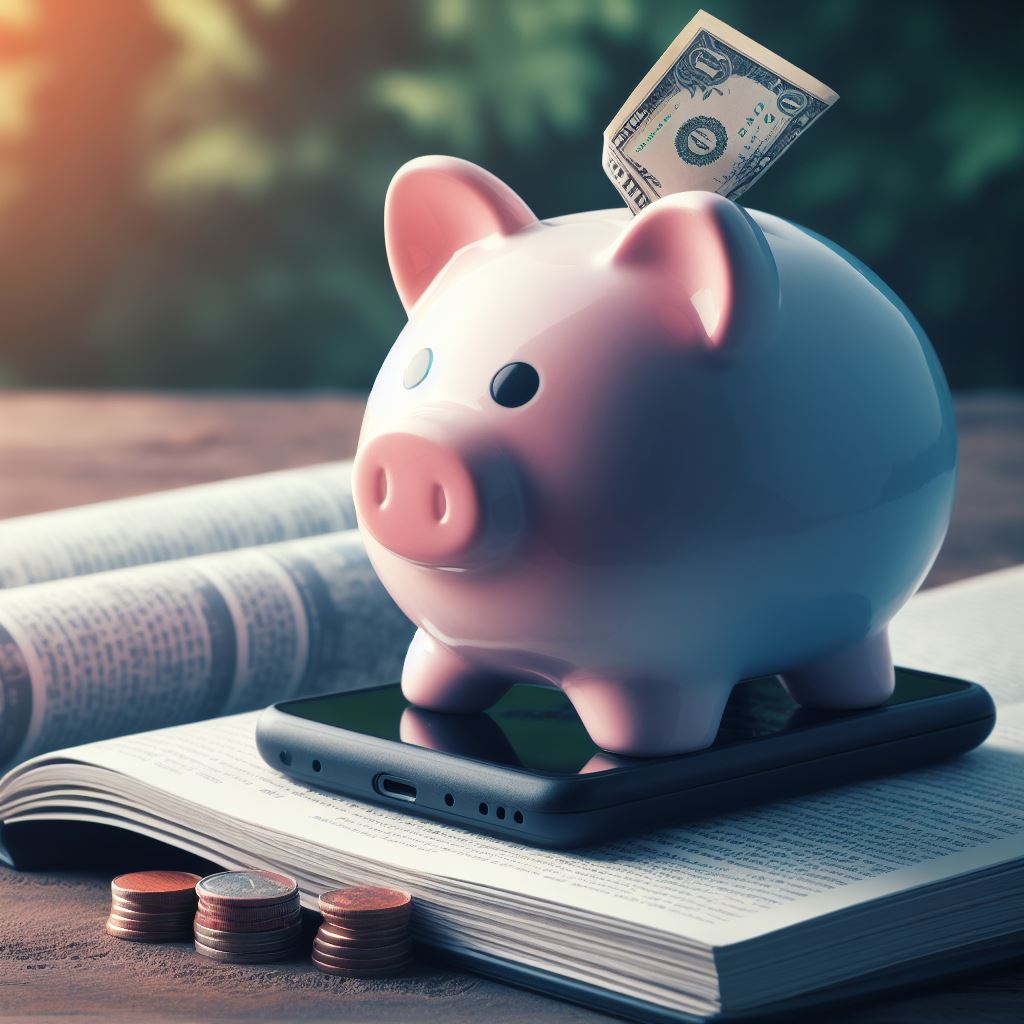 świnka skarbonka z dolarem